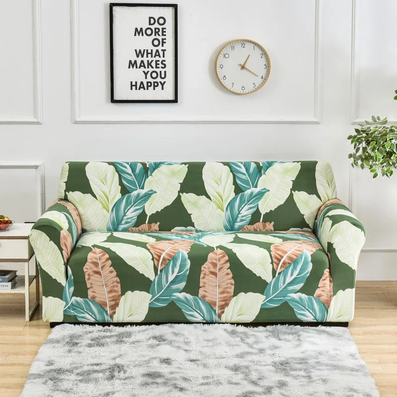 Flower Printed Elastic Sofa Cover for Living Room & Bedroom