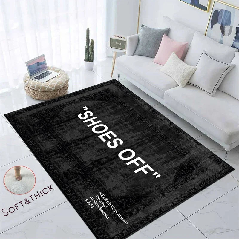 VIKAMA Shoes Off Shoes Room Hypebeast Living Room Bedroom Kitchen Bathroom Lightweight Rugs Washable Carpet Mat Home Decor
