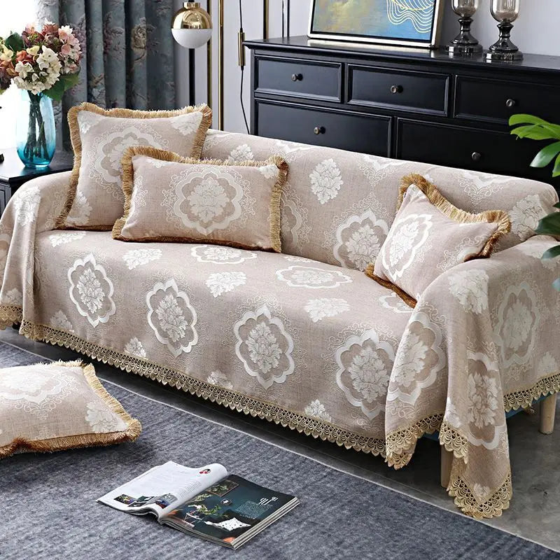 Throw Blanket Cotton Sofa Cover With Tassel Dust Anti-cat Scratch Protection Cover Sofa Blanket Full Four Season Throw Blanket