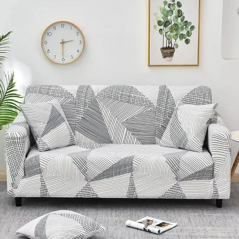Flower Printed Elastic Sofa Cover for Living Room & Bedroom