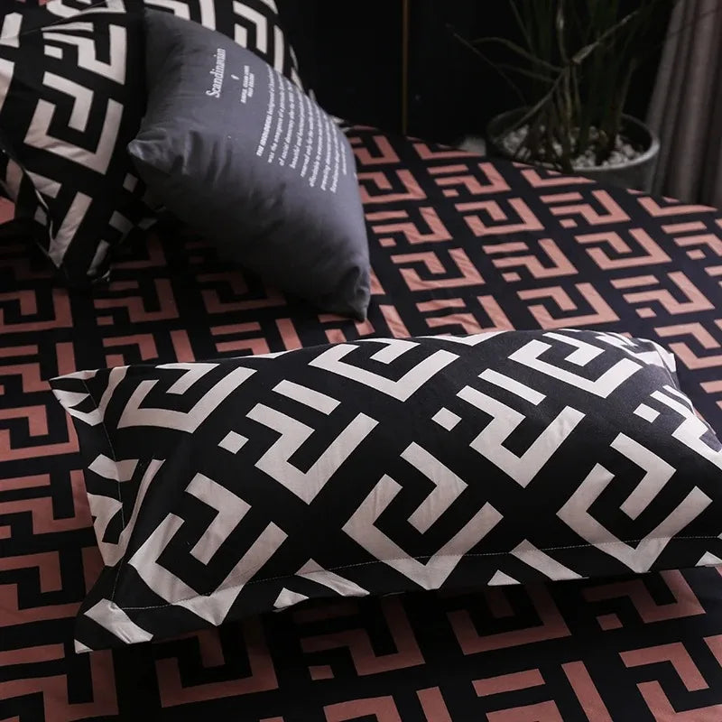Luxury Black Comforter Set with Pillowcases