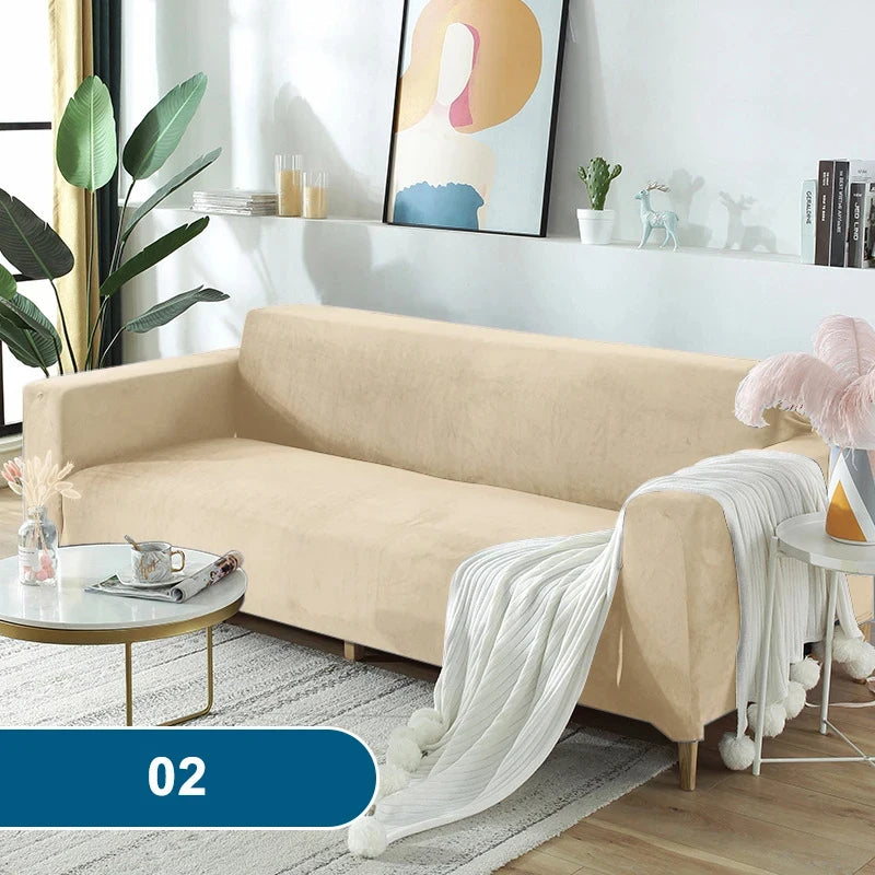 Soft & Thick Velvet Sofa Cover with Armrest for L-Shaped Sofas