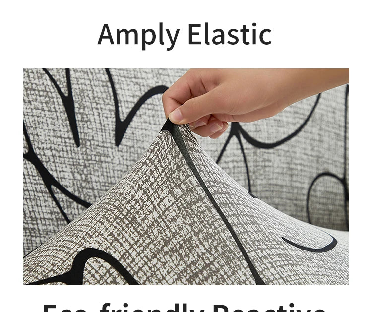 Printed Sofa Cover with Skirt - Full Coverage & Elastic, Multiple Colors