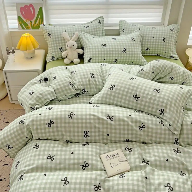 Green Nordic Duvet Cover Bedding Set