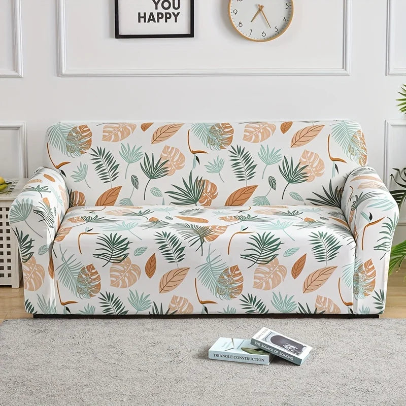 Flower Printed Elastic Sofa Cover for Living Room & Bedroom