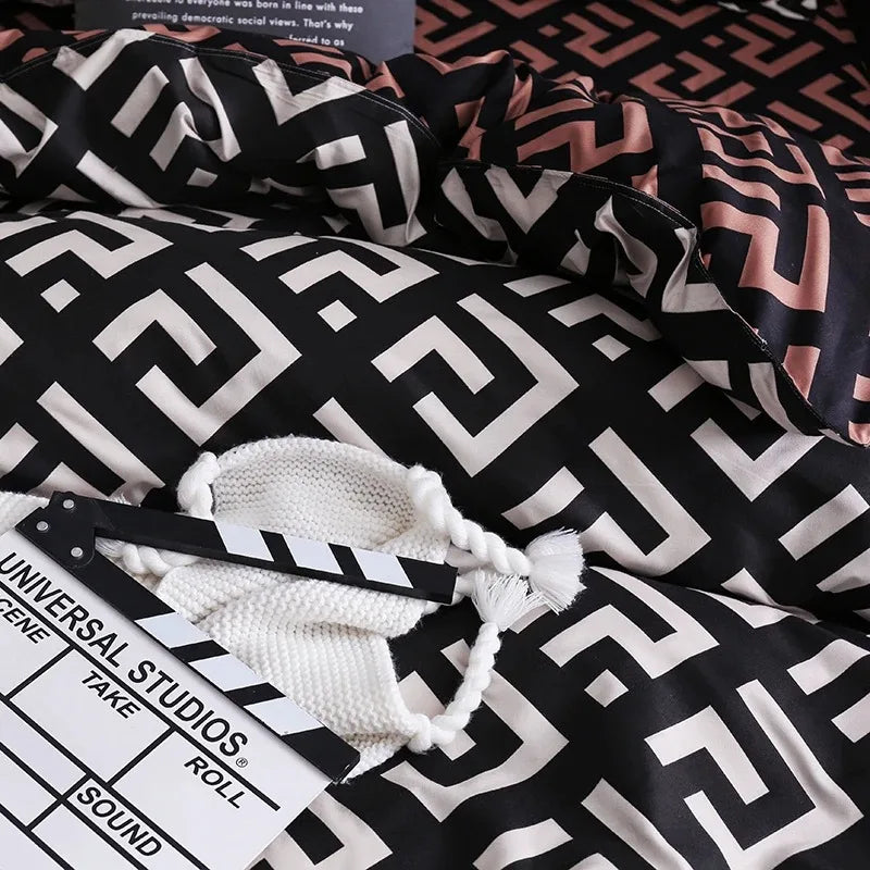 Luxury Black Comforter Set with Pillowcases