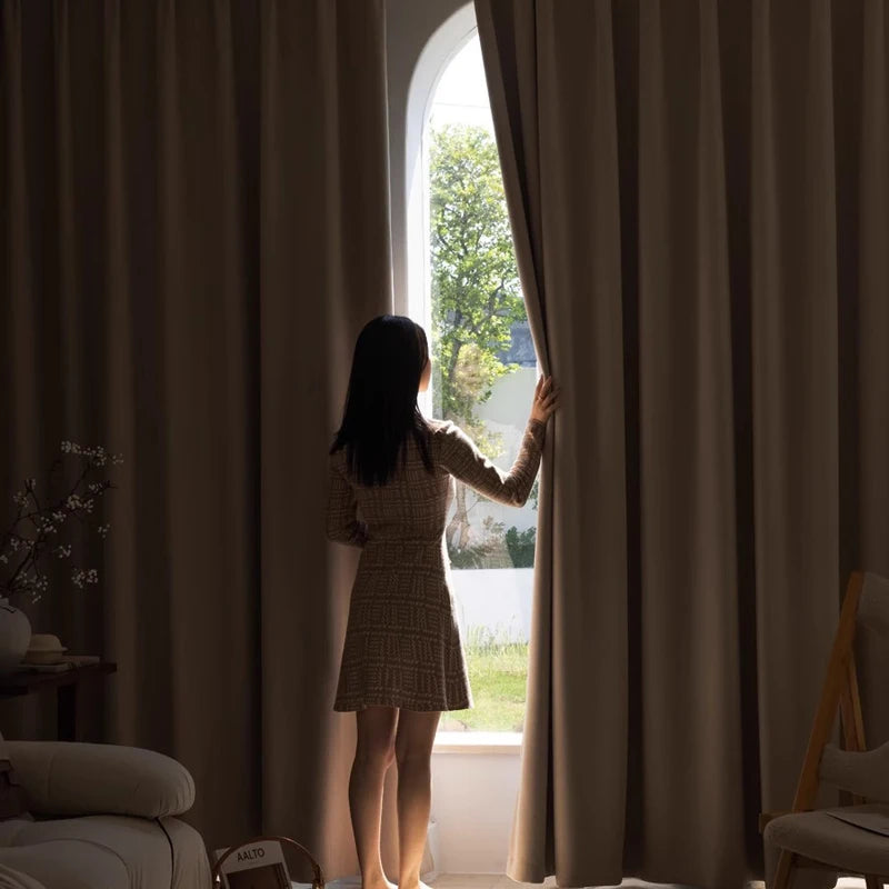 Custom Size Super Soft Chenille High Blackout Curtains for Bedroom Living Room Romantic Colors Three-dimensional Texture