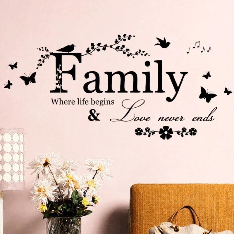 Family Love Never Ends Wall Decal