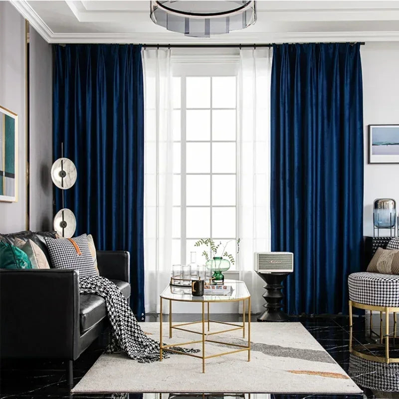 Luxury Royal Blue Velvet Curtains