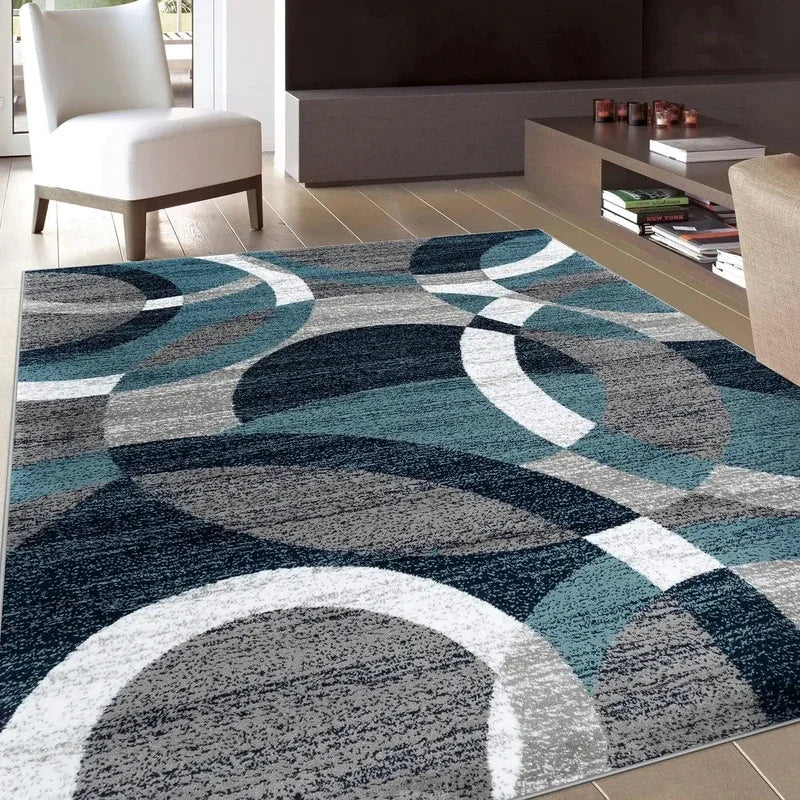 VIKAMA Scandinavian Geometric Modern Crystal Pile Sofa Bathroom Bedside Back Dirty Resistant Anti-Slip Machine Washable Rugs