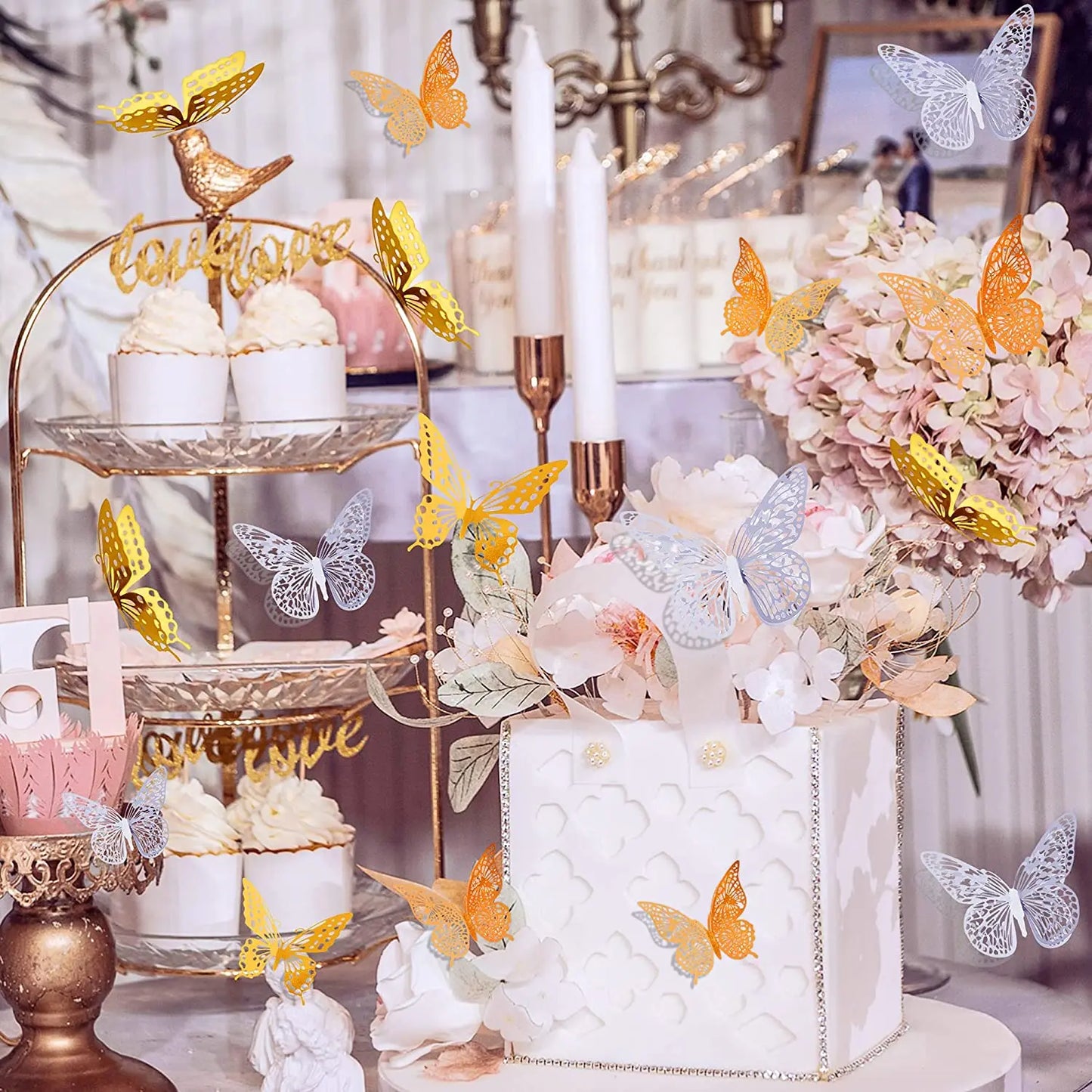 12Pcs 3D Hollow Butterfly Wall Stickers