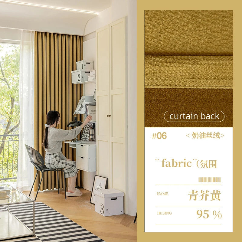 Custom Size Super Soft Chenille High Blackout Curtains for Bedroom Living Room Romantic Colors Three-dimensional Texture
