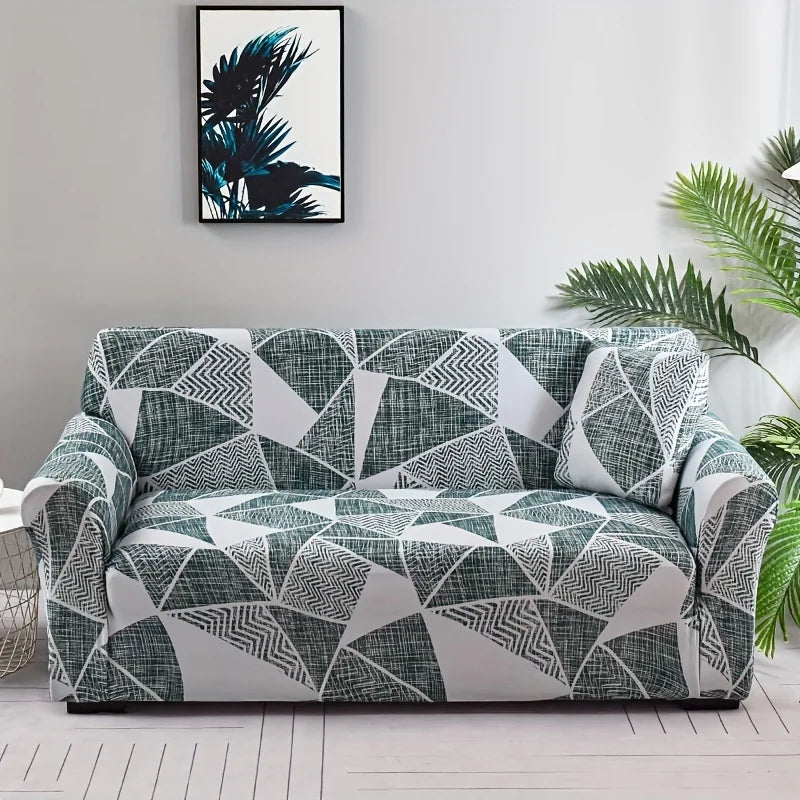 Floral Printed Stretch Sofa Cover with Elastic Band