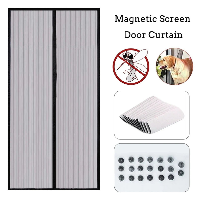 Multisize Anti-Mosquito Net Self-adhesive Anti-Mosquito Curtain Anti Bug Insect Mesh Net No Punching Automatic Closing Curtains