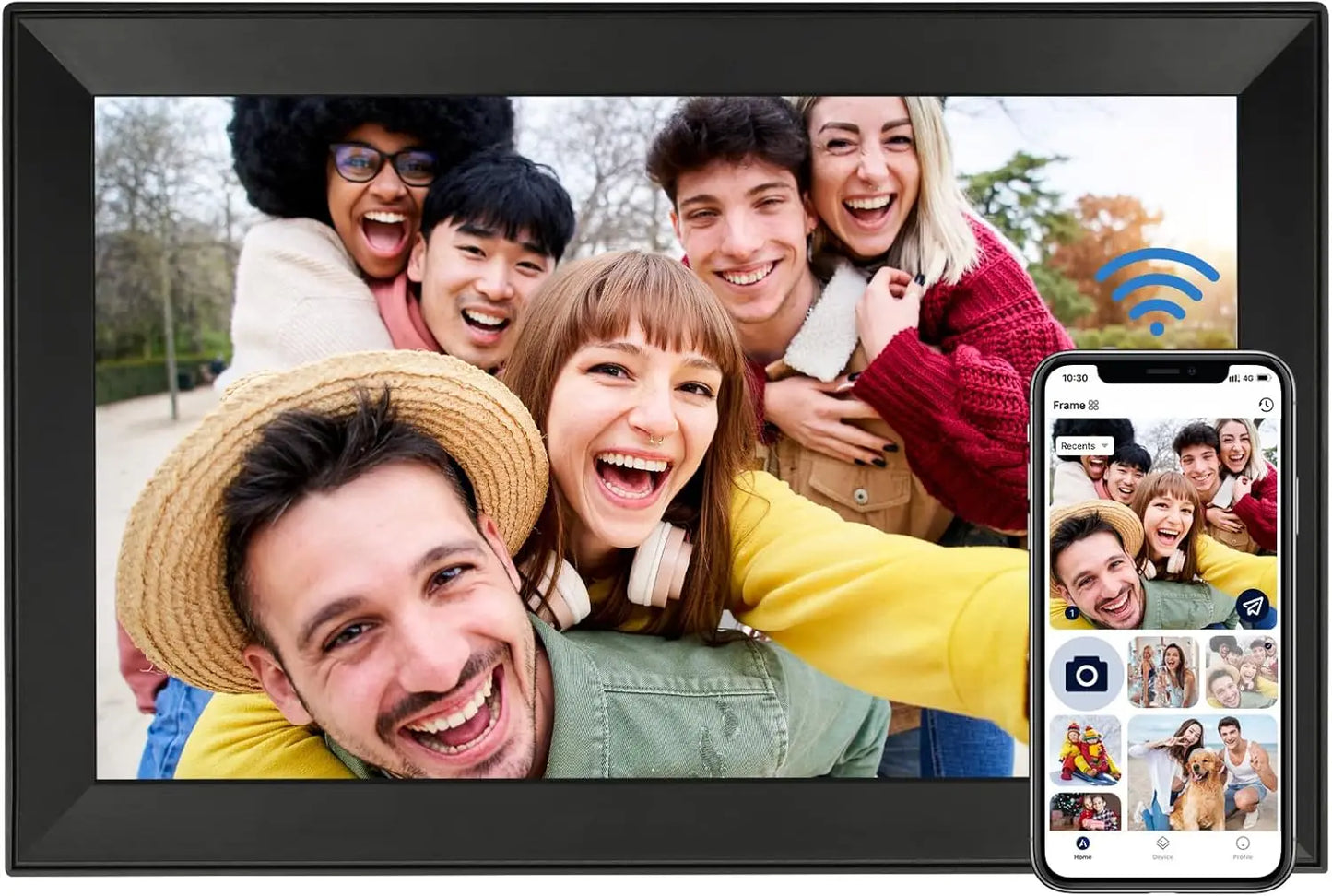 64GB FRAMEO Digital Photo Frame15.6-Inch WiFi Digital Picture Frame with 1920x1080 IPS FHD Touch Screen Easy Share Photos Videos