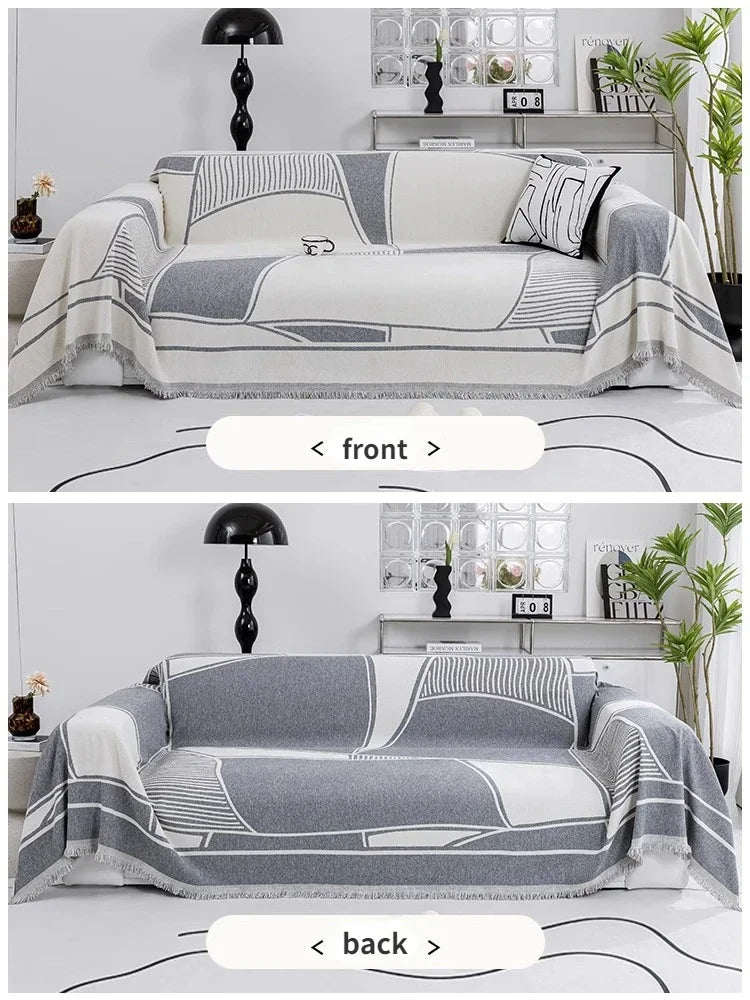 Nordic Tassel Throw Blanket Single Full Four Season Cotton Sofa Cover Dust Anti-cat Scratch Protection Cover Sofa Blanket Carpet