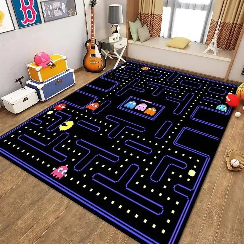 Modern Colorful Gaming Themed Floor Rug