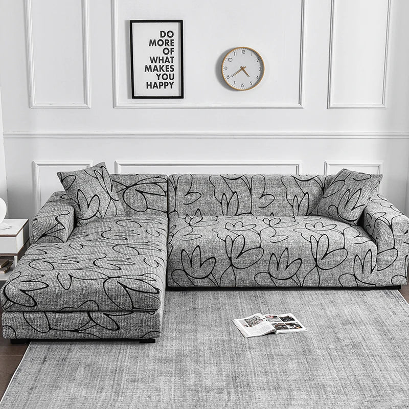 Flower Printed Elastic Sofa Cover for Living Room & Bedroom