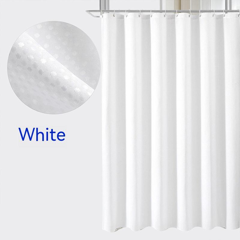 Plain Waffle Polyester Shower Curtain