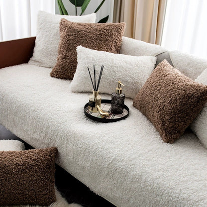 Winter Plush Sofa Cushion Thickened Non-slip
