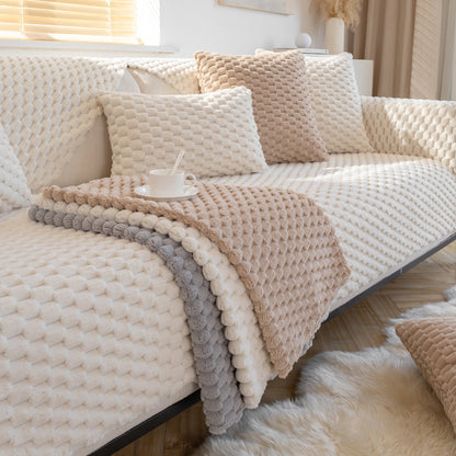 Beige Sofa Cover Cloth Winter