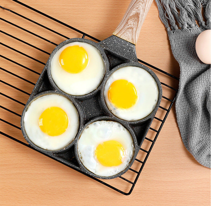 Maifan Stone Four-hole Fried Egg Pan Non-Stick Egg Dumpling Pan Breakfast Egg Burger Frying Pan Kitchen