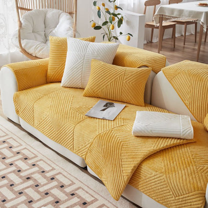 Simple Non-slip Solid Color Plush Sofa Cushion