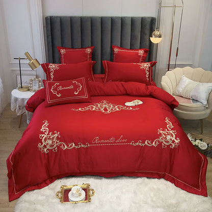 Four-Piece Cotton Bedding Ice Silk Summer European Style