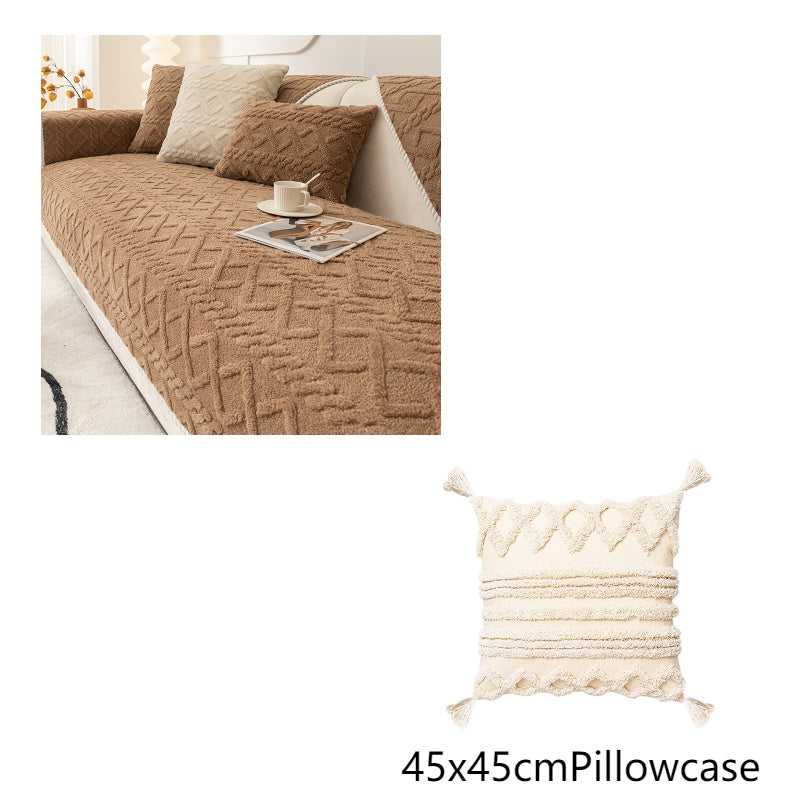 Simple Sofa Cushion Cover Plush Thickened Anti-skid