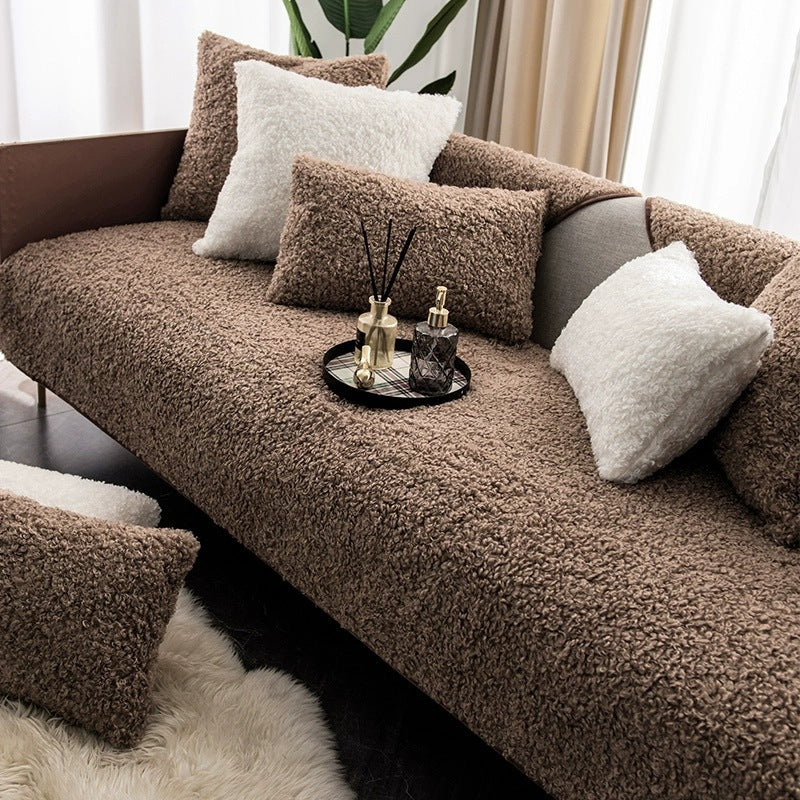 Winter Plush Sofa Cushion Thickened Non-slip