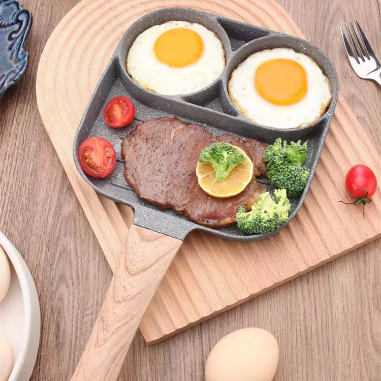Maifan Stone Four-hole Fried Egg Pan Non-Stick Egg Dumpling Pan Breakfast Egg Burger Frying Pan Kitchen