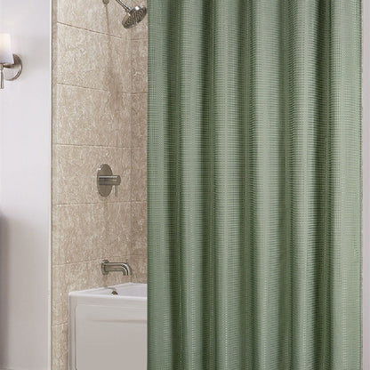 Plain Waffle Polyester Shower Curtain