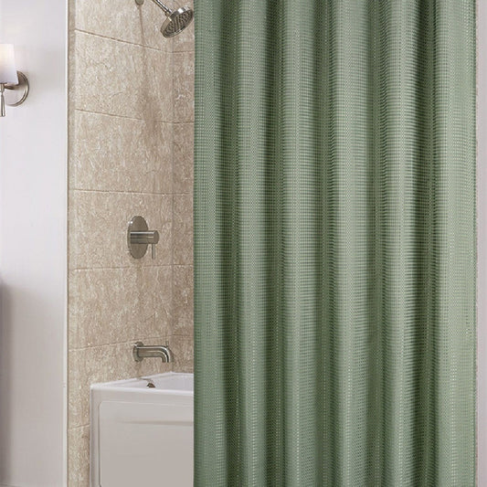 Plain Waffle Polyester Shower Curtain