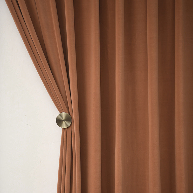 Solid Color Retro Bedroom Blackout Curtains