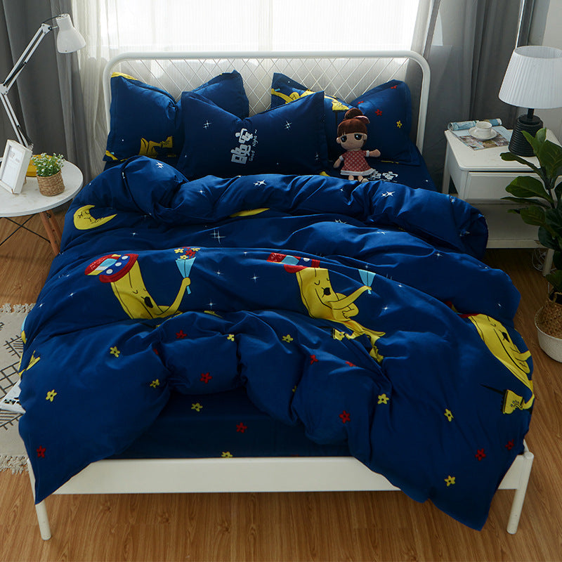 Four-piece Printed Aloe Cotton Bedding Set