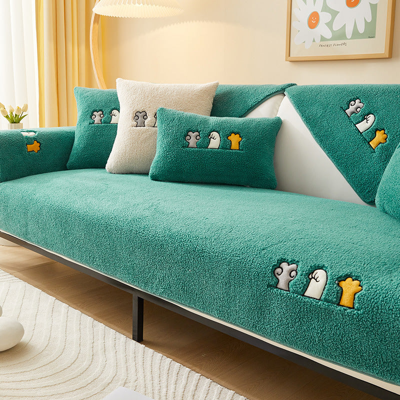 Non-slip Thick Lambskin Sofa Cushion