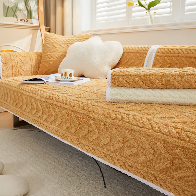 Simple Sofa Cushion Cover Plush Thickened Anti-skid