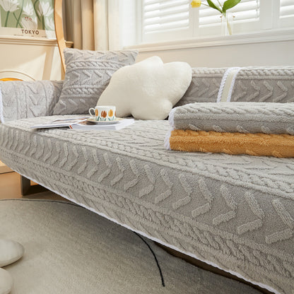 Simple Sofa Cushion Cover Plush Thickened Anti-skid