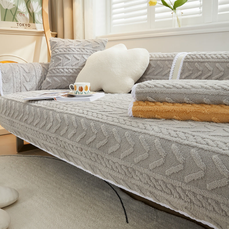 Simple Sofa Cushion Cover Plush Thickened Anti-skid