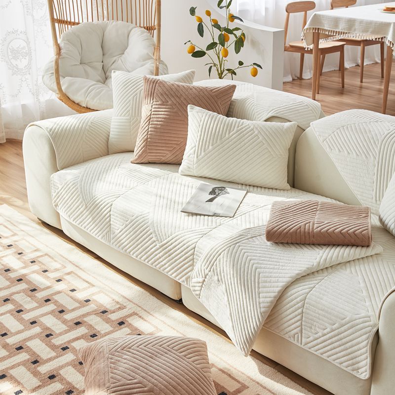 Simple Non-slip Solid Color Plush Sofa Cushion