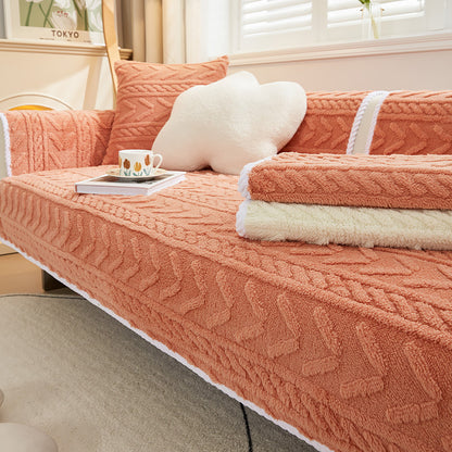 Simple Sofa Cushion Cover Plush Thickened Anti-skid