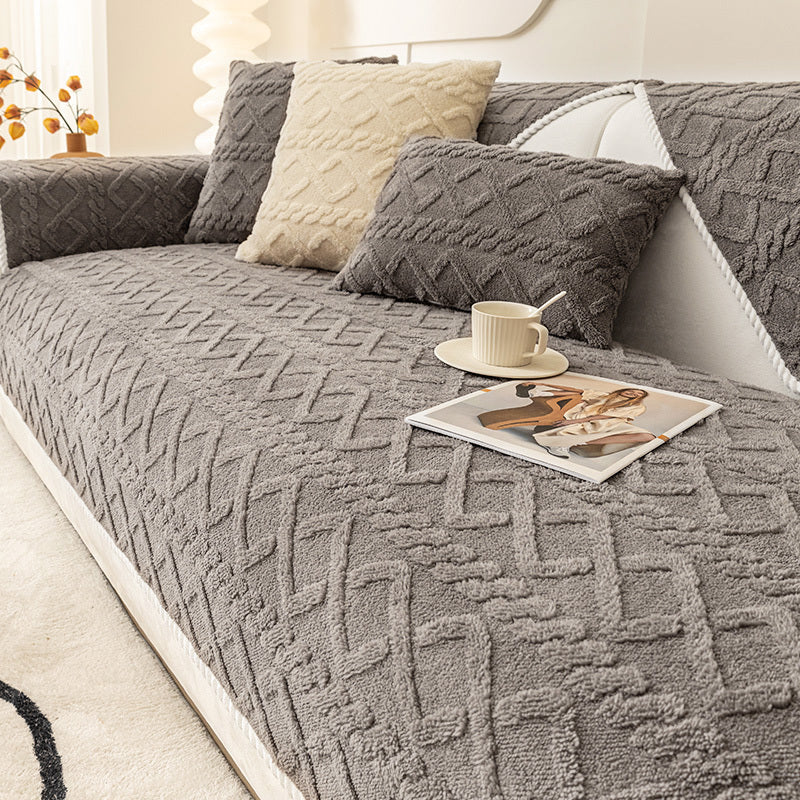 Simple Sofa Cushion Cover Plush Thickened Anti-skid