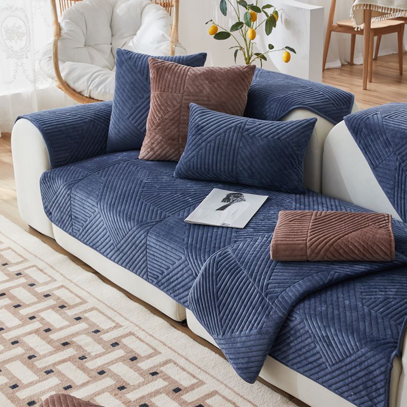Simple Non-slip Solid Color Plush Sofa Cushion