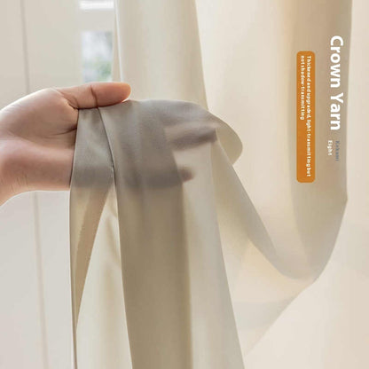 Yarn Simple Modern Solid Color Transparent Linen Mesh Curtains