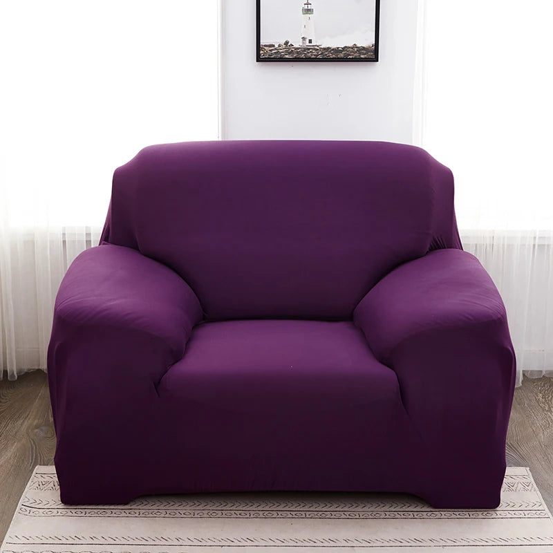 Solid Color Milk Silk Elastic Sofa Cover - All-Season Dustproof