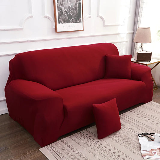 Solid Color Milk Silk Elastic Sofa Cover - All-Season Dustproof