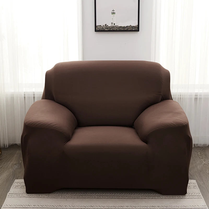 Solid Color Milk Silk Elastic Sofa Cover - All-Season Dustproof