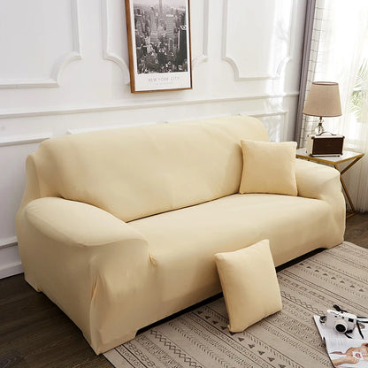 Solid Color Milk Silk Elastic Sofa Cover - All-Season Dustproof