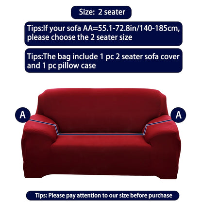 Solid Color Milk Silk Elastic Sofa Cover - All-Season Dustproof