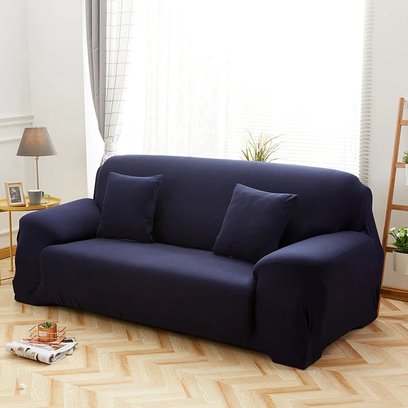 Solid Color Milk Silk Elastic Sofa Cover - All-Season Dustproof